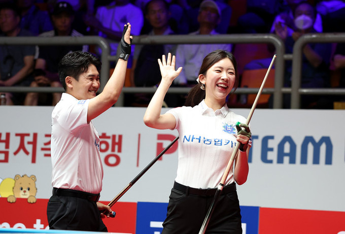 PBA 팀리그 광명시 투어 /  NH농협카드, 2연승 달리며 PBA 팀리그 1R 단독 선두 올라